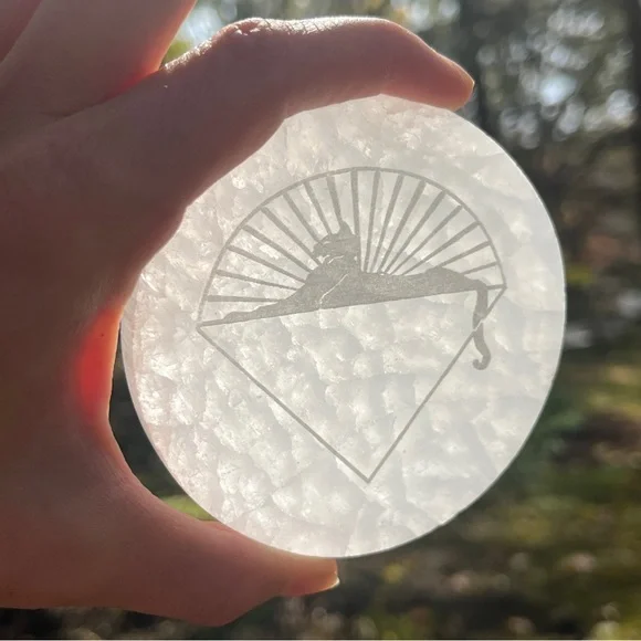 Set of TWO (2) Grateful Dead etched selenite pieces - Picture 5 of 8